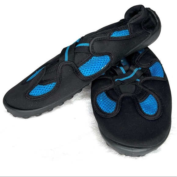 Joe Boxer TriMesh Water Shoes Black Blue sz 7 8 - Picture 13 of 13